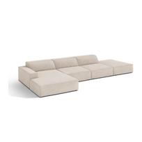 Kreminės spalvos modulinė kampinė sofa (su kairiuoju kampu/su gultu) Jodie – Micadoni