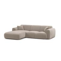 Šviesiai pilkos spalvos modulinė kampinė sofa iš velveto (su kairiuoju kampu/su gultu) Molino – Micadoni
