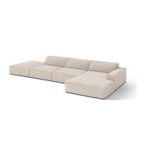 Kreminės spalvos modulinė kampinė sofa (su dešiniuoju kampu/su gultu) Jodie – Micadoni