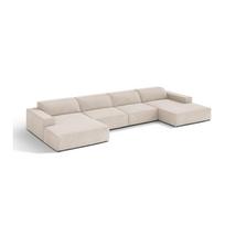 Kreminės spalvos modulinė kampinė sofa („U“ formos) Jodie – Micadoni