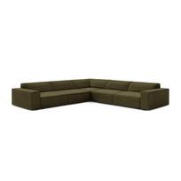 Khaki spalvos modulinė kampinė sofa iš velveto („L“ formos) Jodie – Micadoni