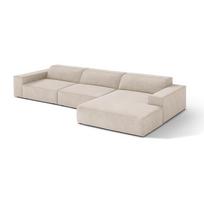 Kreminės spalvos modulinė kampinė sofa (su dešiniuoju kampu/su gultu) Jodie – Micadoni
