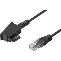Wentronic Goobay telefono laidas TAE-F (kištukas) – RJ-45 (kištukas) 15 m juodas (51236)