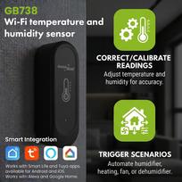 „GreenBlue“ išorinis temperatūros ir drėgmės jutiklis su „Wi-Fi“, „Android“/„iOS“, 3,0 V DC, LR03x2, IP65, GB741