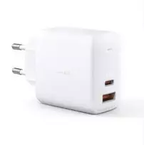 Sieninis įkroviklis Aukey PA-B3 Baltas GaN 65W USB-C / USB-A greitasis įkroviklis