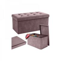Pilkas veliūrinis pufas 76x38x38cm Ruhhy 26130