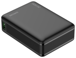 Išorinė baterija DELTACO, 20 000 mAh, PD 65 W pakrauna nešiojamus kompiuterius ir kt, juoda / PB-C1012 / 1903849