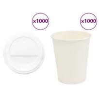 popieriniai kavos puodeliai su dangteliais 1000 vnt 8oz 200ml