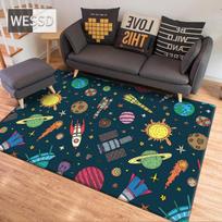 Animacinių filmų Space Universe Planet Kilimas Vaikams Minkštas Flanelinis Vaikų Žaidimų Kilimėlis Berniukų Kambarys Kilimėlis Miegamojo Kiliminė danga prie lovos 40x60cm 1pcs