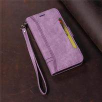 Luxury Leather Flip Phone Case For Iphone 14 13 Pro Max 11 12 Mini Xr X Xs Max 6 7 8 Plus Se 2020 Wallet Card Slot Bracket Cover For iPhone 13 Mini violetinė