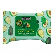 BEAUTY FORMULAS_Makeup Remover Avocado servetėlės su avokadų aliejumi 25vnt.