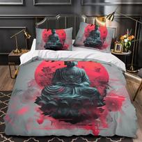 3D Colorful Buddha Statue Bedding Set, Buddha Believer Room, Women's Down Duvet Cover, Pillow Cover, 2/3pcs, Fashion Quick Drying Cover Baby 100x135cm