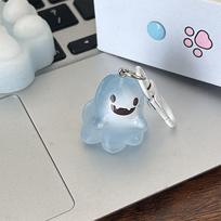 Helovino šviečiantis vaiduoklis raktų pakabukas Animacinių filmų želė lėlė Telefono pakabukas ausinių dėklas Charm Bag Decor Automobilinis raktų pakabukas
