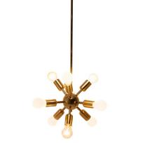 Midcentury Space Age Ten Arms Brass Sputnik Chandelier Home Decor Ceiling Lamp Fixture auksinė