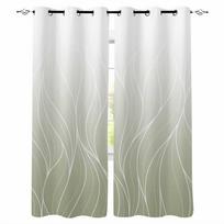 Sage Green Gradient Line Texture Blackout Curtains For Living Room Bedroom Window Treatment Blinds Drapes W135 x H60cm