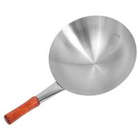 Nerūdijančio plieno Wok keptuvė su medinėmis rankenomis Universali keptuvė dujinėms elektrinėms indukcinėms viryklėms Higieniškas saugus 50X30X9CM