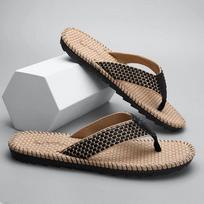 Men's Anti Slip Flip Flops  New Fashion Indoor Outdoor Beach Soft Slippers Home Bathroom Flat Casual Shoes Wear-Resistant 39 ruda