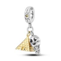 Pyramid Mum Dangle Charm Fit Bracelet 925 Silver Cleopatra Pharaoh Charms Beads Pendant Silver Original Jewelry