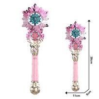 Electric Light Music Magic Wand, Little Princess Spinning Snowflake Fairy Wand, Play House Luminous Toys pink
