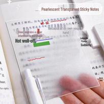 Skaidrūs lipnūs lapeliai studentams: Plėšomas užrašų knygelė studijoms ir biurui Small Transparent Sticky Notes 3-pack white
