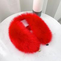 Winter Plush Thickened Warm Imitation Fox Hair Snap Button Scarf Versatile Women's Imitation Fur Scarf 53*12CM raudona