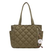 Large-capacity Diamond-shaped Bag, Niche and Versatile Commuter Tote Bag, Single-shoulder Bag Without pendant smėlis