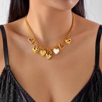 Retro Multiple Sacred Heart Pendant Necklace Personality Fashion High-end Women's Jewelry