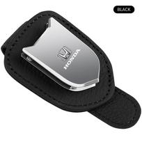 Auto Sun Visor Glasses Box Sunglasses Clip Card Ticket Holder Stand For Honda Fit Mugen Insight Type S R VTEC DOHC Modulo Vezel Legend RR Si juoda