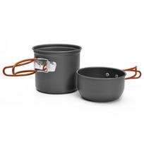 Camping Cookware Portable Mess Kit Camping Pot and Pans Cooking Set oranžinė