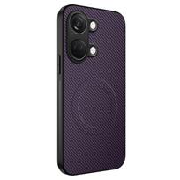 For One Plus Nord 3 Luxury Matte Armor Shockproof Case For One Plus Nord 3 Carbon Fiber For Magsafe Wireless Charge Phone Cover For One Plus Nord 3 violetinė