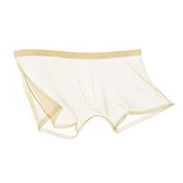 Boxer Underwear Mid-rise Ultra-Thin Seamless Briefs Solid Color Transparent Mesh Yarn Shorts Breathable Lightweight Soft Boxers M geltona