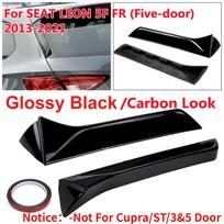 Automobilio lango apdailos spoileris, skirtas Seat Leon 5F FR Mk3 MK3.5 5 durų galinio stogo sparno šoninio krašto uodegos atvartas galinis bagažinės lango aptakas Glossy Black