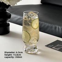 Pink Mountain Glass Cup Thick Base Creative Landscape Design for Coffee Beer Juice Cocktail Aesthetic Drinkware Gift 350ml