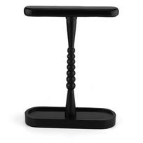 Solid Wood Dual hanger Headphones Stand Gaming Headset Detachable Bracket Desktop Earphones Display Shelf with Storage Base juoda
