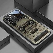 Retro Magnetic Radio Tape Cassette Pattern Glass Phone Case For iPhone 17 16 15 14 13 12 11 Pro Max 17Air 7 8 Plus XR XS X Cover iPhone 13 Pro