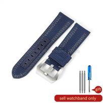 Breathable Canvas Bracelet 22 24 26mm for Panerai PAM111 PAM441 PAM985 Men's Nylon Watch Accessories Black Blue Watchband 22mm