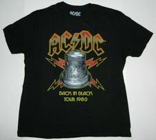 AC/DC BACK IN BLACK Hells Bell Tour 1980 Rock Band Black T-shirt New Unisex T-Shirt XXL