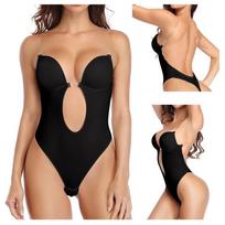 Women's bodysuit bra black shaping thong for backless dress XL Body 01 - black - 34