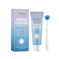 Oralhoe Tongue Cleaning Gel with Tongue Scraper, Cleans Tongue Coating, Fights Bad Breath, Fresh Breath Daily Care, Tongue Cleaner 50g