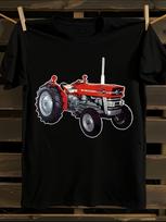 Massey Ferguson 135 Vintažinio traktoriaus marškinėliai Vyriški marškinėliai Moteriški marškinėliai su raidžių spauda Trumpomis rankovėmis Marškinėliai Laisvalaikio gatvės marškinėliai Viršus S gray
