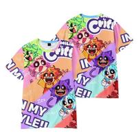 Juokingas animacinis šypsantis padarėlis T-shirt Šauni vyriška T-shirt Apvalus kaklas Laisvalaikio Unisex Gatvės mados Marškinėliai XS