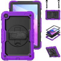 For Tab M11 M10 3rd TB328FU M10 Plus 3rd Gen 10.6 HD 2nd Gen TB-X306F 10.1 Kickstand Cover+Shoulder Strap Shockproof Case Lenovo K11 2024 violetinė