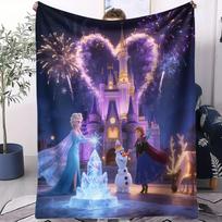 All Match Disney Frozen Magic Soft Decor Small Cover Blanket Four Season Fan Set Suitable For Bed Dorm Sofa Car Nap Home Gift 70x100cm