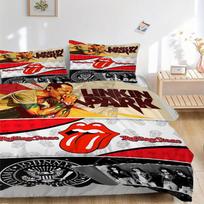3pcs Linkin Park, Rolling Stone Bedding Set. Soft and Comfortable with No Core Included (1x Duvet Cover + 2x Pillow Covers) yy251031037 135x200cm