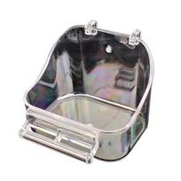 Parrot Bathing Box Food Tray Cage Accessory for Parakeet Canary Budgie Lovebird