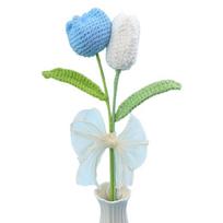 Elegant Crocheted Tulips Bouquet Portable For Offices Or Living Space