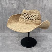 Hand-crocheted Natural Raffia Straw Cowboy Hat for Women Men Summer Wide Brim Sun Hat Outdoor Breathable Beach Caps Fashion Hat M 56-58cm