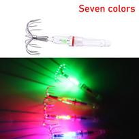 LED Luminous Squid Water Lamp 1Pc Electronic Fishing Hook 8 Hooks Waterproof Night Fishing Tool for Deep Sea Saltwater įvairiaspalvis