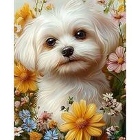 GATYZTORY Coloring By Number Flowers Dog Kits Home Decoration Pictures Painting By Number Horse Animals HandPainted Art Gift 30x20cm no frame white