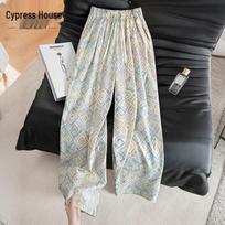Women's Lyocell Elastic Waist Wide-Leg Pants L